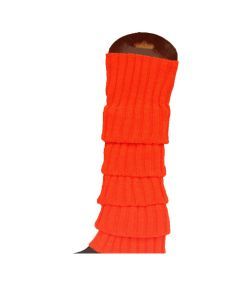 24x Orange Ribbed Leg Warmers Bulk Pack - Womens Dance Costume/80s Party