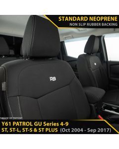 Nissan Patrol GU Wagon Series 4-9 ST, ST-L & ST PLUS GP4 Neoprene 2x Front Seat Covers