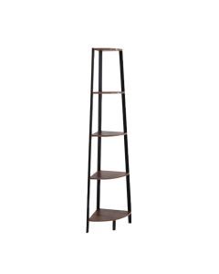Levede 5 Tier Corner Shelf Industrial Ladder Shelf Wooden Storage Display Rack