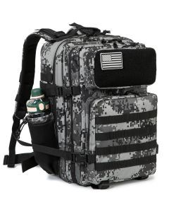 45L Tactical Backpack Waterproof Rucksack Black Camo