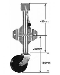 Side Wind Jockey Wheel STD 6" with Swivel Bracket