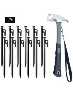 Camping Hammer with 12 Tent Pegs Kit
