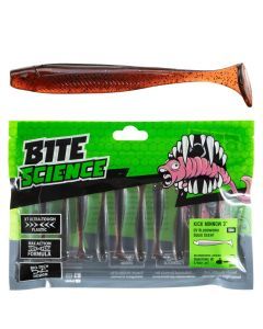 10 Pack of 3 Inch Bite Science Kick Minnow Soft Plastic Lures - UV Bloodworm