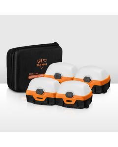 San Hima 4xLED Camping Lantern Light Rechargeable w/ Lithium Battery Amber White