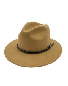 Jacaru 1847 Outback Fedora Hat - Caramel (100% Australian Wool Travel Crushable Hat)