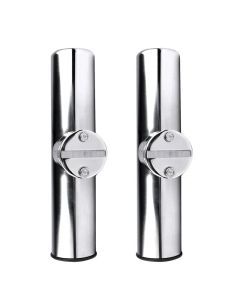 2PCS Stainless Steel Clamp-On Fishing Rod Holders