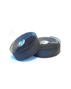 Velo Handlebar Cushion Tape Black Microfibre + White Shockproof w/plugs