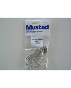 Mustad Pre-Rigged Swivel Gang Hooks 5/0 3 Hooks 3 Sets
