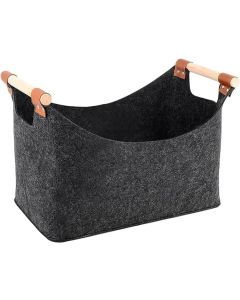 Wooden Firewood Storage Felt Basket Foldable