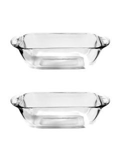 2x Anchor Hocking Fire-King 1.5L Glass Loaf Dish - Clear (23cm)