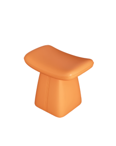 Vibrant Orange Leather Changing Stool