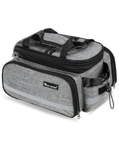 Expandable Rear Rack Bike Bag Trunk Pannier Grey