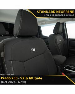 Toyota Prado 250 VX & Altitude GP4 Neoprene 2x Front Seat Covers