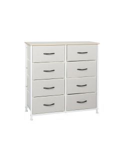 Levede Storage Cabinet Tower Chest of Drawers Dresser Tallboy 8 Drawer Beige