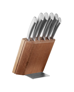 Scanpan Classic Stainless Steel 7 Piece Knife Set w/ Wooden Block