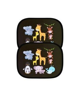 2Pcs Cartoon Car Side Window Sunshade Electrostatic Adsorption Black