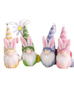 4-Pack Polyester Easter Bunny Hanging Ornaments