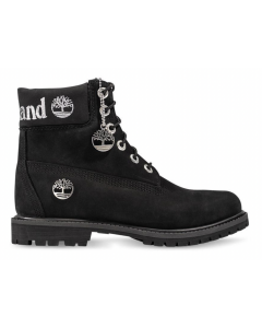 Timberland Womens Premium 6-inch Waterproof Leather Boots - Black/Silver Nubuck