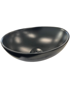 Matt Black Oval Ceramic Bathroom Basin