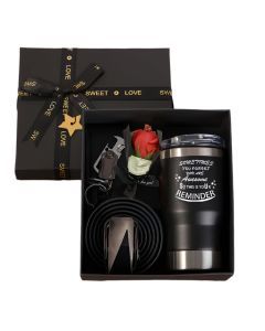 Men's Gift Set with Wallet Belt Keychain (6pcs)