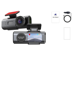 4K UHD Dual Lens Dash Cam Front Rear Night Vision Black