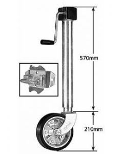 Heavy Duty Side Winding Swivel Jockey Wheel - 8"