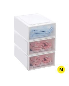 Traderight Group  Plastic Storage Box Stackable Containers 3PK Wardrobe Clothes Organisation 17L