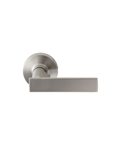 Delf Porto Passage Lever Door Handle Set On Round Rosette Satin Chrome