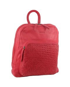 Pierre Cardin Woven Soft Leather Backpack Bag - Red (Travel)