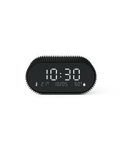 Lexon Ray Clock Lcd Alarm Clock With Temperature / Humidity Display - Black
