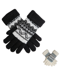 Dents Womens Fair Isle Knitted Gloves (Warm Winter Premium Knit)
