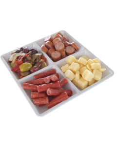 White Melamine Serving Plate 4 Section