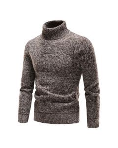 Men's Fleece Turtleneck Pullover Sweater Slim Fit