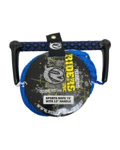 Riders Inc 75' BLUE Waterski Tow Rope with 13" Aluminium Core Handle