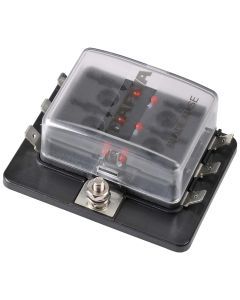 Narva 54429BL 6-Way SStandard ATS Fuse Box With LED Fault Indicators, Single Power-In Terminal (Blister pack of 1)