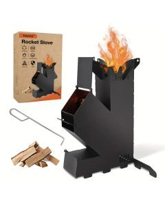 Multi-functional Iron Wood Burning Rocket Stove for Outdoor Cooking