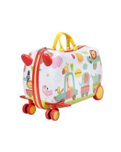Bopeep Kids Ride On Suitcase Children Travel Luggage Carry Bag Trolley Zoo
