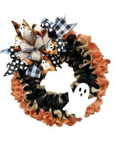 Halloween Wreath with Ribbons Bells and Bow