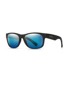 Tonic Wave Polarised Sunglasses with Glass Blue Mirror Lens and Black Frame