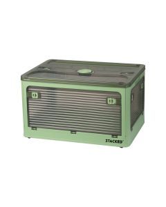 Storage Containers Stackable Lid Clothes Organiser Box 5 Side Open 28L Green