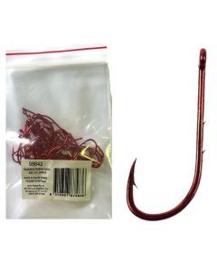 50 Pack of Tsunami Size 1 Chemically Sharpened Red Baitkeeper Hooks