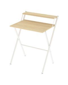 Levede Foldable Computer Desk Office Study Workstation with Monitor Shelf Oak