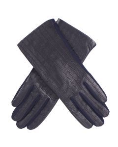 Dents Olivia Womens Silk Leather & Elastane Gloves - Navy (One Size)