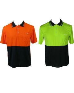 HI VIS Short Sleeve Polo Shirt - High Visibility Fluro Safety Workwear