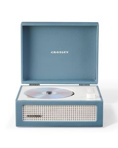 Crosley Voyager Portable Retro CD Player with Stereo Bluetooth Speakers, FM Radio - Washed Blue