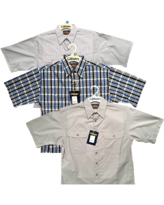 Bisley Mens Short Sleeve Casual Work Shirt - Check (Cotton Blend Business)