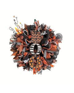 Halloween Mesh Wreath with Boo Design