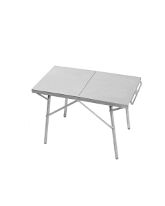 Folding Stainless Steel Camping Table Heat-Resistant Silver