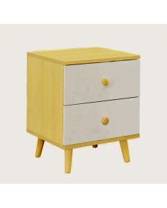 Wooden Bedside Cabinet with Two Drawers and Sturdy Legs