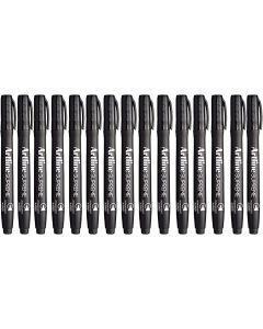 12x Artline Supreme 0.4mm Permanent Markers - Black (Bulk Pack)